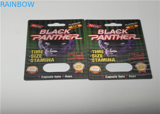 Carte faite sur commande de boursouflure de glissière emballant la boîte de présentation d'emballage de capsule de poudre de rhinocéros de l'or 69K de VIP