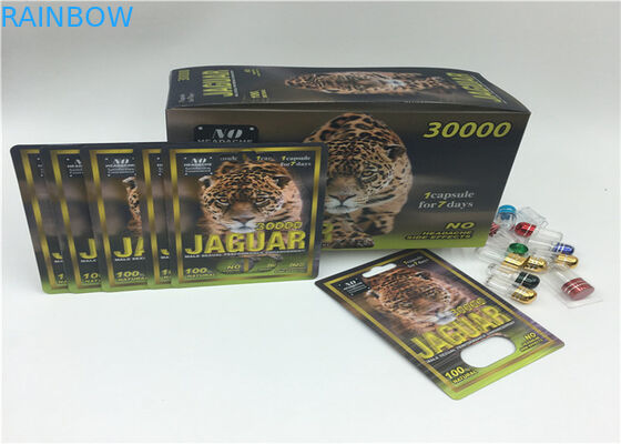 Glissière masculine du rhinocéros 69 d'emballage de carte de boursouflure de pilules d'amélioration avec la bouteille en plastique de couverture