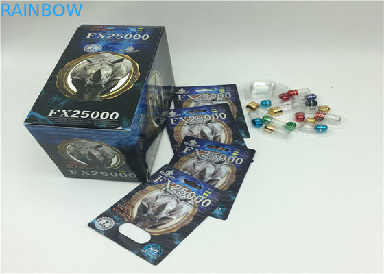 Les pilules de sexe de capsule d'emballage de carte de boursouflure d'effet de Mamba noir 3D adaptées aux besoins du client conçoivent