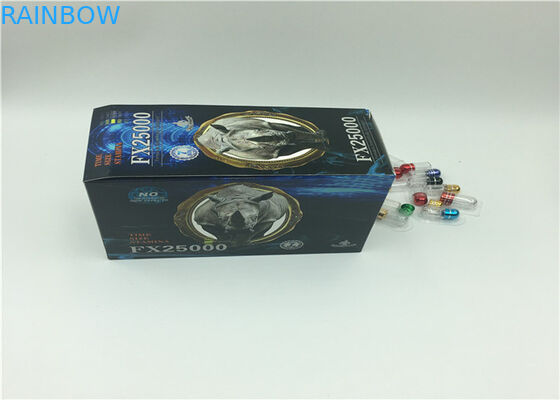 Les pilules de sexe de capsule d'emballage de carte de boursouflure d'effet de Mamba noir 3D adaptées aux besoins du client conçoivent