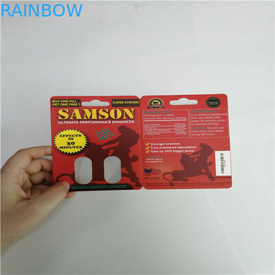 Carte femelle de boursouflure de pilules de renforceur empaquetant le Burro 30000 de Mamba pour la bouteille de capsule d'or