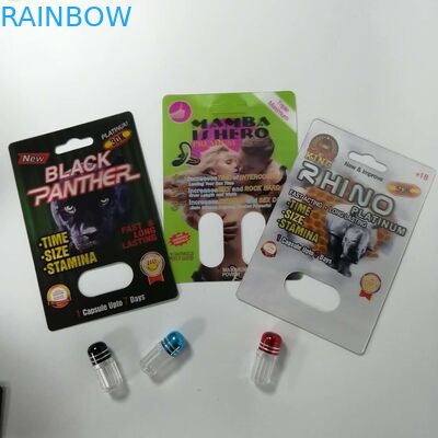 Rhinocéros sexuel d'emballage de carte de boursouflure de pilules d'amélioration 69 recyclables étanches à l'humidité