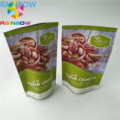 250g 500g sèche l'aluminium fait sur commande d'emballage de poche d'aluminium de fruit le gousset qu'inférieur rayé se tiennent met en sac