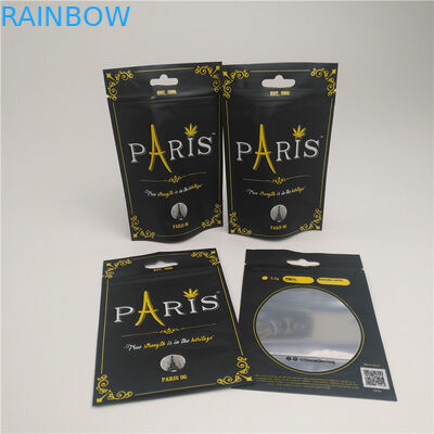 La fenêtre claire tiennent le sac d'emballage de la preuve CBD d'odeur de poche avec la tirette sans danger pour les enfants