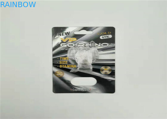 Les pilules de amélioration de représentation sexuelle masculine boursouflent la carte d'effet du rhinocéros 99 50k 150k 3d d'emballage de carte