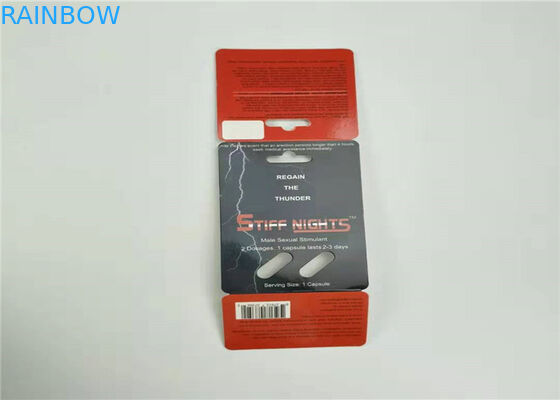 Carte du rhinocéros 69 de carte d'emballage de boursouflure de capsules de la médecine deux de pilule avec la bouteille en plastique de couverture