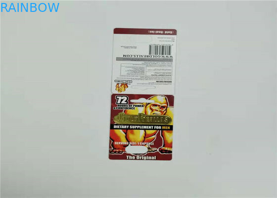 Carte en plastique d'insertion de pilules de sexe de capsule d'emballage de carte de boursouflure du rhinocéros 69-9000 pour Enhancemen masculin