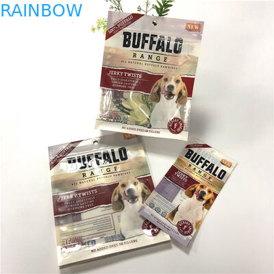 Logo UV de cachetage d'odeur de preuve de sac fort d'aliment pour animaux familiers imprimé avec les entailles facilement ouvrables de larme