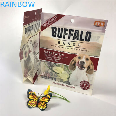 Logo UV de cachetage d'odeur de preuve de sac fort d'aliment pour animaux familiers imprimé avec les entailles facilement ouvrables de larme