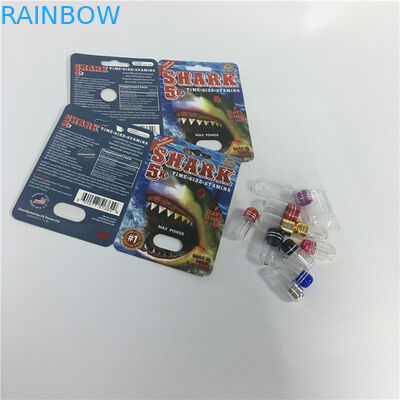 La pilule masculine d'amélioration de rhinocéros capsule les cartes de papier de requin de boursouflure de boîtes d'emballage