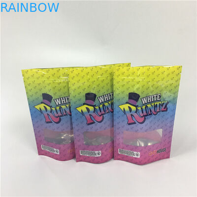 Le zip-lock imprimé par coutume de couleur de CYMK met en sac le poinçon de Runtz de mauvaise herbe pour des paquets de Runtz Mylar