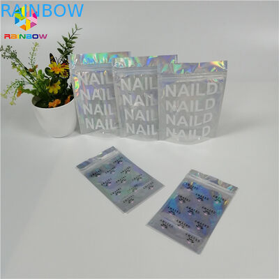 Tenez l'emballage olographe clair latéral adapté aux besoins du client de laser du sac un d'organisateur de maquillage