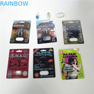 Paquet en plastique de médecine du rhinocéros 69 de pénis d'élargissement de capsules de pot de balle de pilules rouges de sexe