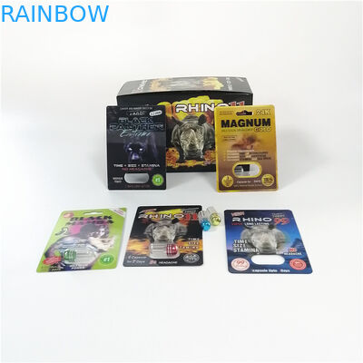 Paquet en plastique de médecine du rhinocéros 69 de pénis d'élargissement de capsules de pot de balle de pilules rouges de sexe