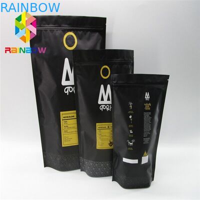 Sachets en matière plastique de nourriture de soudure à chaud empaquetant la taille adaptée aux besoins du client rescellable de sacs de café