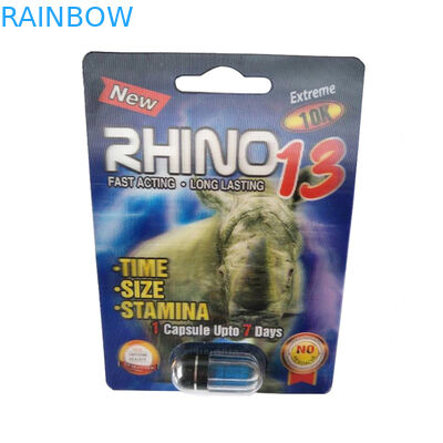 Premier ministre Zen/rhinocéros 13 cartes de pilll de premier ministre Zen Sexual d'impression de gravure de cartes de papier de la boursouflure 3D d'emballage de boîte de papier de pilules