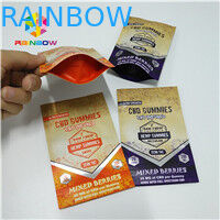 Long sac de la soudure à chaud 1/8oz 1/2oz 1oz CBD Gummies d'emballage de poche d'aluminium de durée de vie