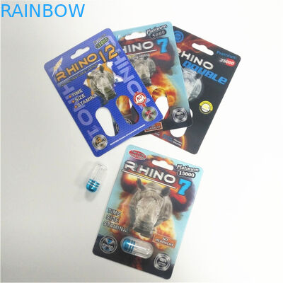 Pilule de amélioration de représentation sexuelle masculine empaquetant la balle de conteneur de rhinocéros de la carte 3D