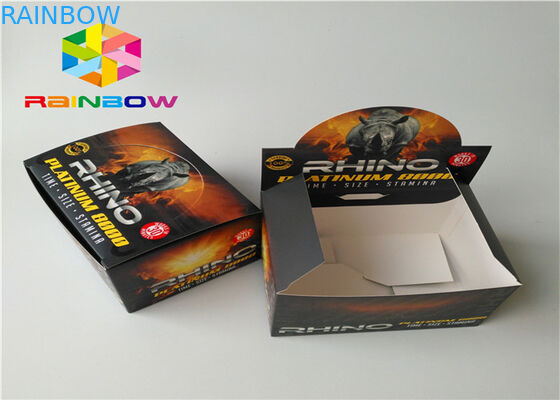 Boîte masculine de papier d'emballage de bouteille de boissons d'amélioration avec le label adhésif d'autocollant