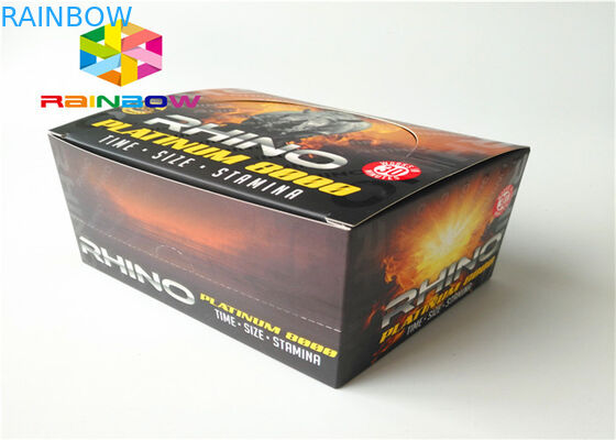 Boîte masculine de papier d'emballage de bouteille de boissons d'amélioration avec le label adhésif d'autocollant