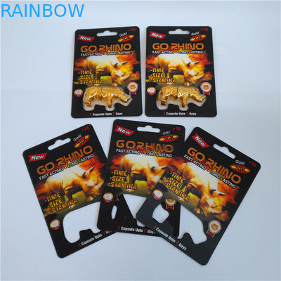 L'emballage de carte de boursouflure d'utilisation de matériel vont papier réutilisé par conteneur de capsule de trou de RHINOCÉROS