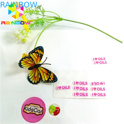 Imperméabilisez l'impression faite sur commande de l'autocollant 3D de logo voûté époxyde auto-adhésif en métal