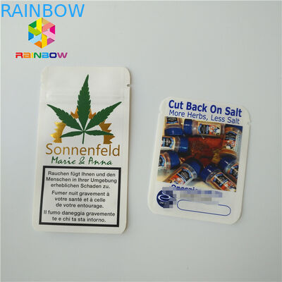 Papier d'aluminium zip-lock d'emballage de poche d'aluminium de sacs de mauvaise herbe de papier d'emballage pour la poudre de 1/4 gramme