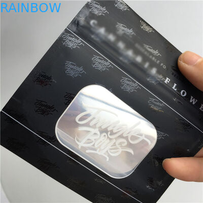 Sachets en matière plastique extérieurs noirs mats empaquetant la fenêtre avant claire transparente UV de tache