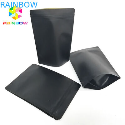 Le logo fait sur commande d'emballage de papier d'emballage noir de sac tiennent la serrure recyclable de fermeture éclair de poche