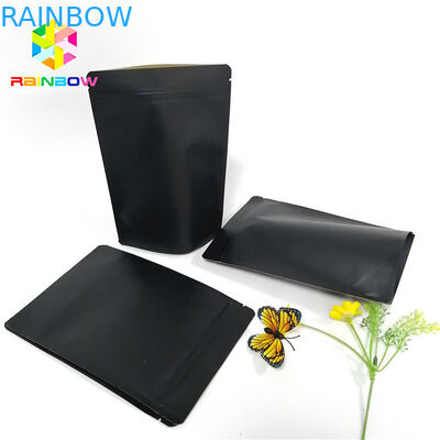 Le logo fait sur commande d'emballage de papier d'emballage noir de sac tiennent la serrure recyclable de fermeture éclair de poche