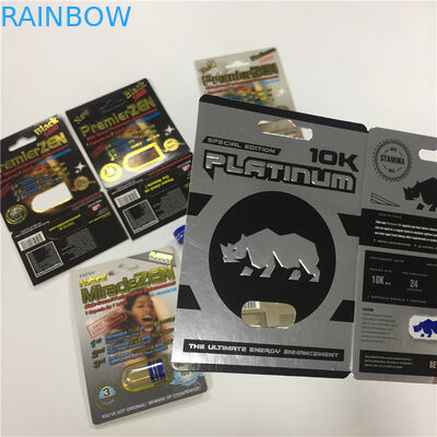 Copie adaptée aux besoins du client par cartes sexuelles de paquet de pilule de représentation de conteneur de capsule de boursouflure