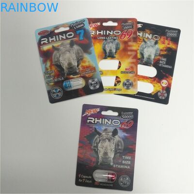 Habillage transparent de boîte de présentation empaquetant l'impression 3d pour les pilules masculines d'amélioration de Mamba