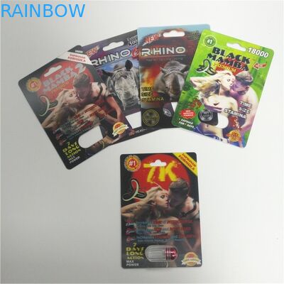 Habillage transparent de boîte de présentation empaquetant l'impression 3d pour les pilules masculines d'amélioration de Mamba