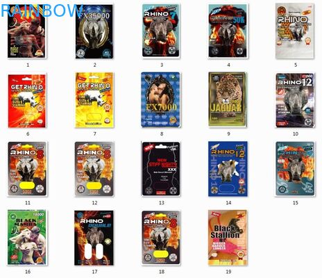 Carte durable de boursouflure empaquetant Mamba/magnum 25k/boîte de présentation raide de capsule de pilule du rhinocéros 69 de Rox