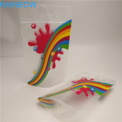 Les sacs de gousset du fond de lait de jus clair, durables tiennent des poches d'aluminium avec la poignée