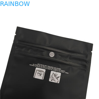La preuve zip-lock résistante d'odeur de poches d'enfant noir mat transporte en charrette le sac indica sativa de l'mauvaise herbe THC Mylar