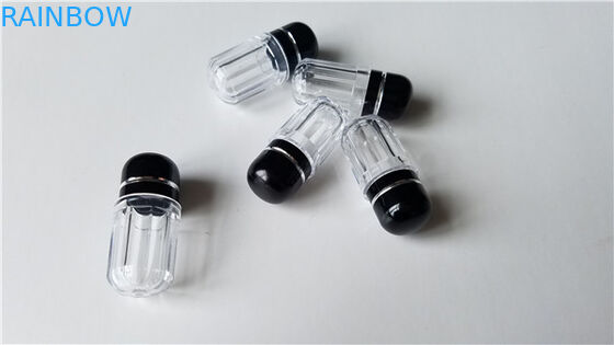 Chapeau coloré en métal de pilule de Bottless de rhinocéros de conteneurs en plastique clairs de capsule pour les cartes 3D