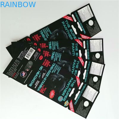 La carte de papier de panthère superbe capsule la couleur de empaquetage de CMYK pour les pilules masculines d'amélioration