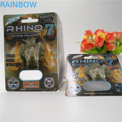 Rhinocéros 9K/7/12 d'emballage de carte de boursouflure de la série 3D de rhinocéros pour la capsule masculine de pilule d'amélioration