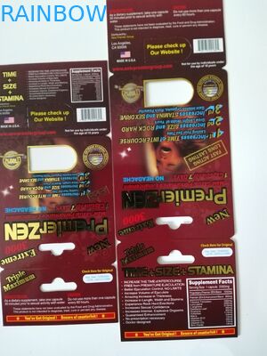 Effet sexuel de premier ministre Zen 3D d'emballage de boîte de papier de la carte 3D de puissance masculine pour des pilules de sexe