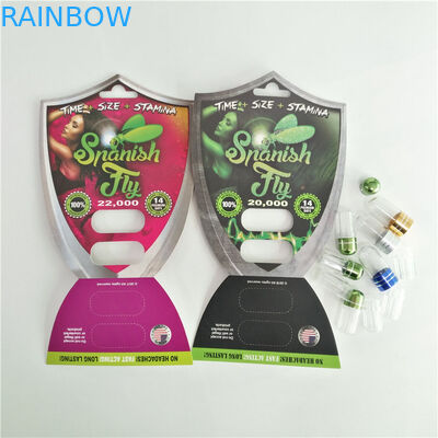 Bouteille d'emballage de capsule de pilule d'amélioration de sexe de forme de balle avec le chapeau en métal