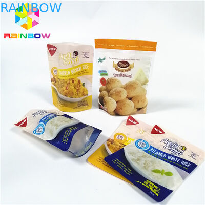 Sachets en matière plastique à cuire résistants à la chaleur de cornue empaquetant le logo fait sur commande stratifié imprimé