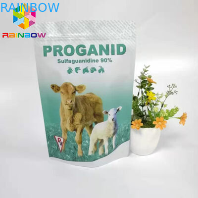 Poche inférieure de papier aluminium de gousset, sacs rescellables d'alimentation des animaux d'emballage alimentaire de chien
