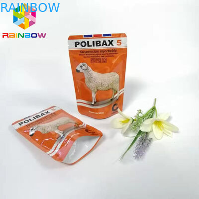 Poche inférieure de papier aluminium de gousset, sacs rescellables d'alimentation des animaux d'emballage alimentaire de chien