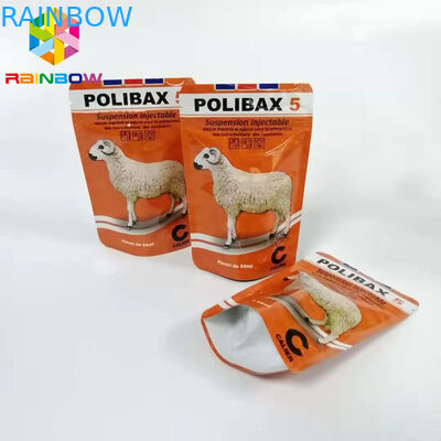 Poche inférieure de papier aluminium de gousset, sacs rescellables d'alimentation des animaux d'emballage alimentaire de chien