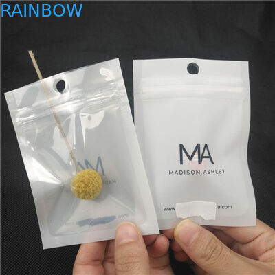 Emballage en plastique brillant brillant avant transparent de bijoux de collier de poches de tirette