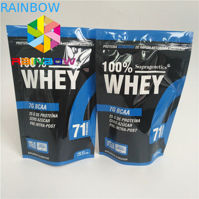 La coutume a imprimé l'emballage de sac de casse-croûte tiennent la finition brillante zip-lock rescellable de poche