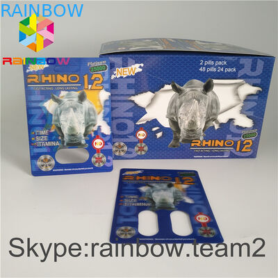 Habillage transparent sexuel masculin d'amélioration empaquetant des boîtes de présentation de papier de 350g 400g pour la capsule