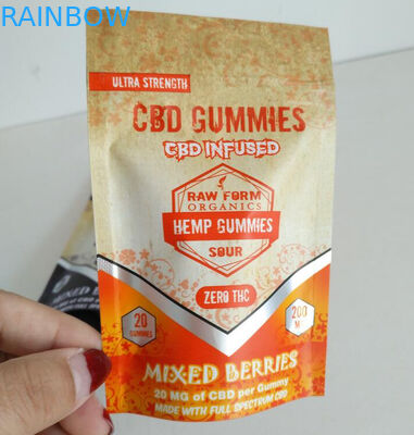 La serrure hermétique de fermeture éclair d'impression de Digital met en sac poches gommeuses du papier d'aluminium CBD de petites