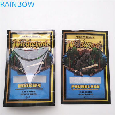 L'encens de fines herbes d'Edibles met en sac pouces médicaux du paquet 4x6 de marijuana avec la fenêtre claire